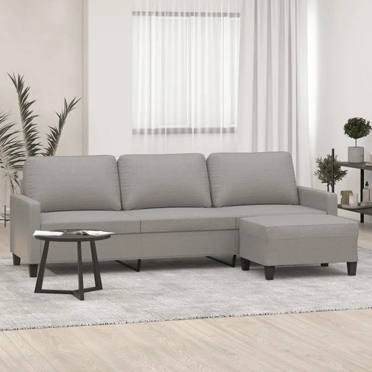 3-Seater Sofa with Footstool 82.7" Fabric