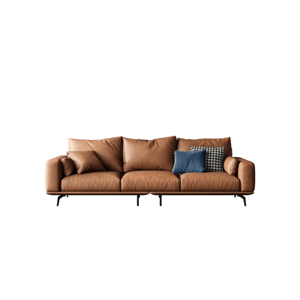 3 Seater Sofa: 94.5'' Vegan Leather Sofa