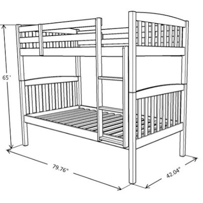 Bunk Bed: Twin Bunk Bed with Drawers