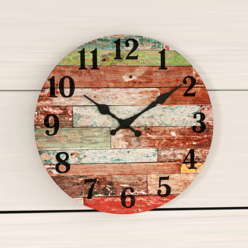 Home Decor: Multicolor Wood Wall Clock