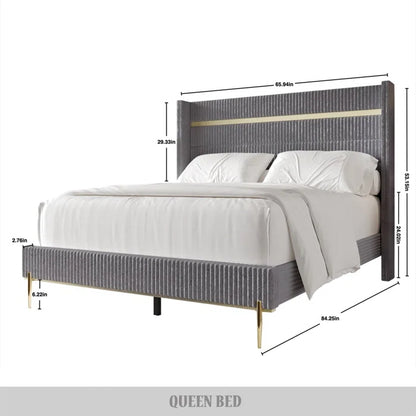 Hydraulic Bed: Anaika Upholstered Bed