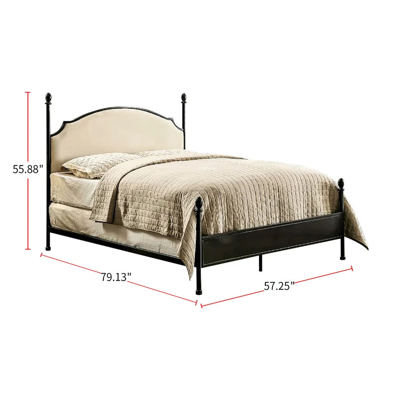 Poster Bed: Upholstered Metal Bed