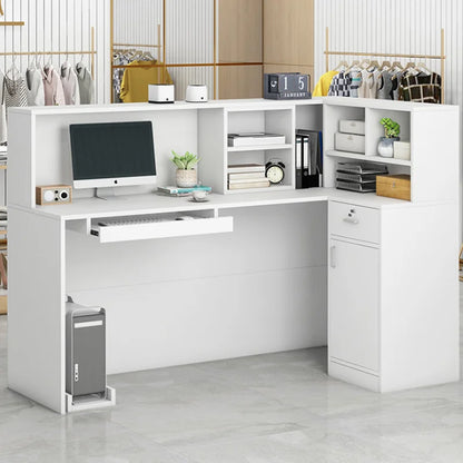 Reception Table: L-Shape Desk with Filing Cabinet