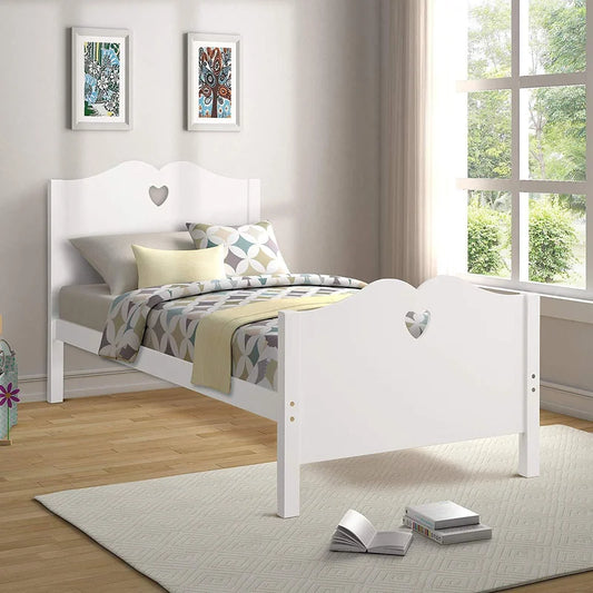 Single Bed: Solid Wooden Bed White
