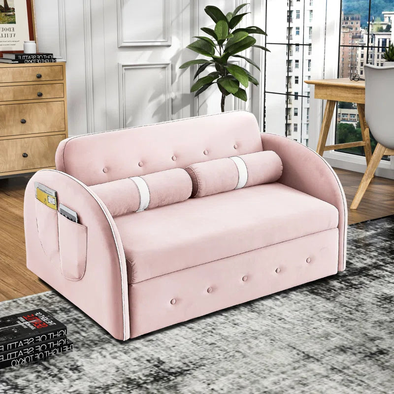 Sofa Bed: 55.5'' Upholstered Sleeper Sofa Cum Bed