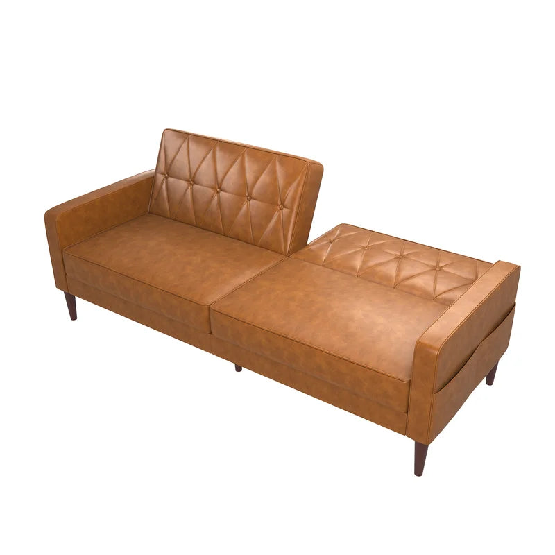 Sofa Bed: 79.4'' Leather Sofa Cum Bed