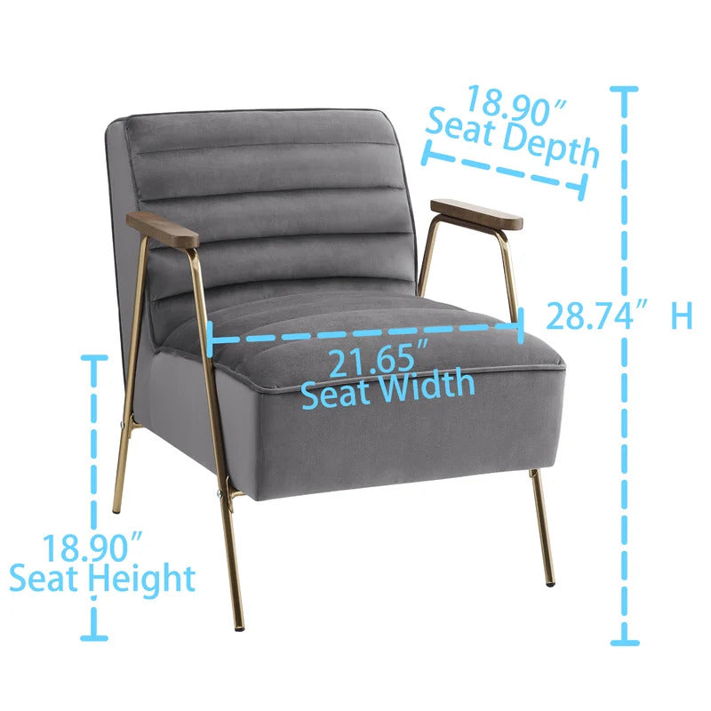 1 Seater Sofa Set : JENI 24.4'' Wide Tufted Velvet Armchair (Set of 2)