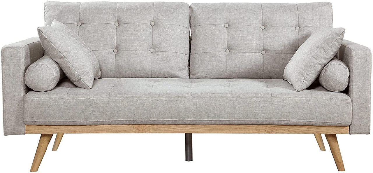 Henry mid century modern deals tufted linen sofa