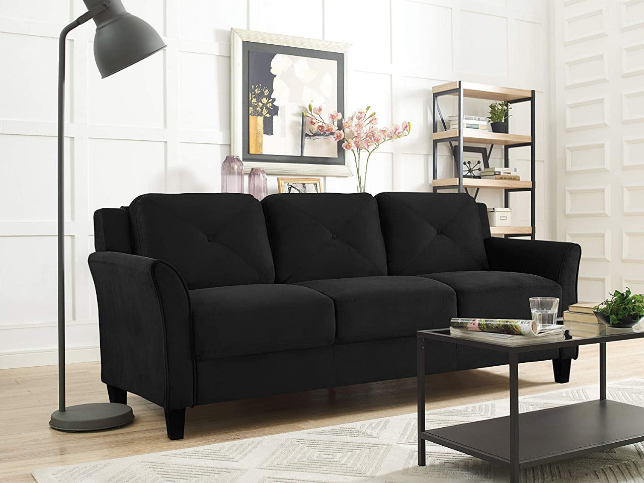 Black shop cloth couch