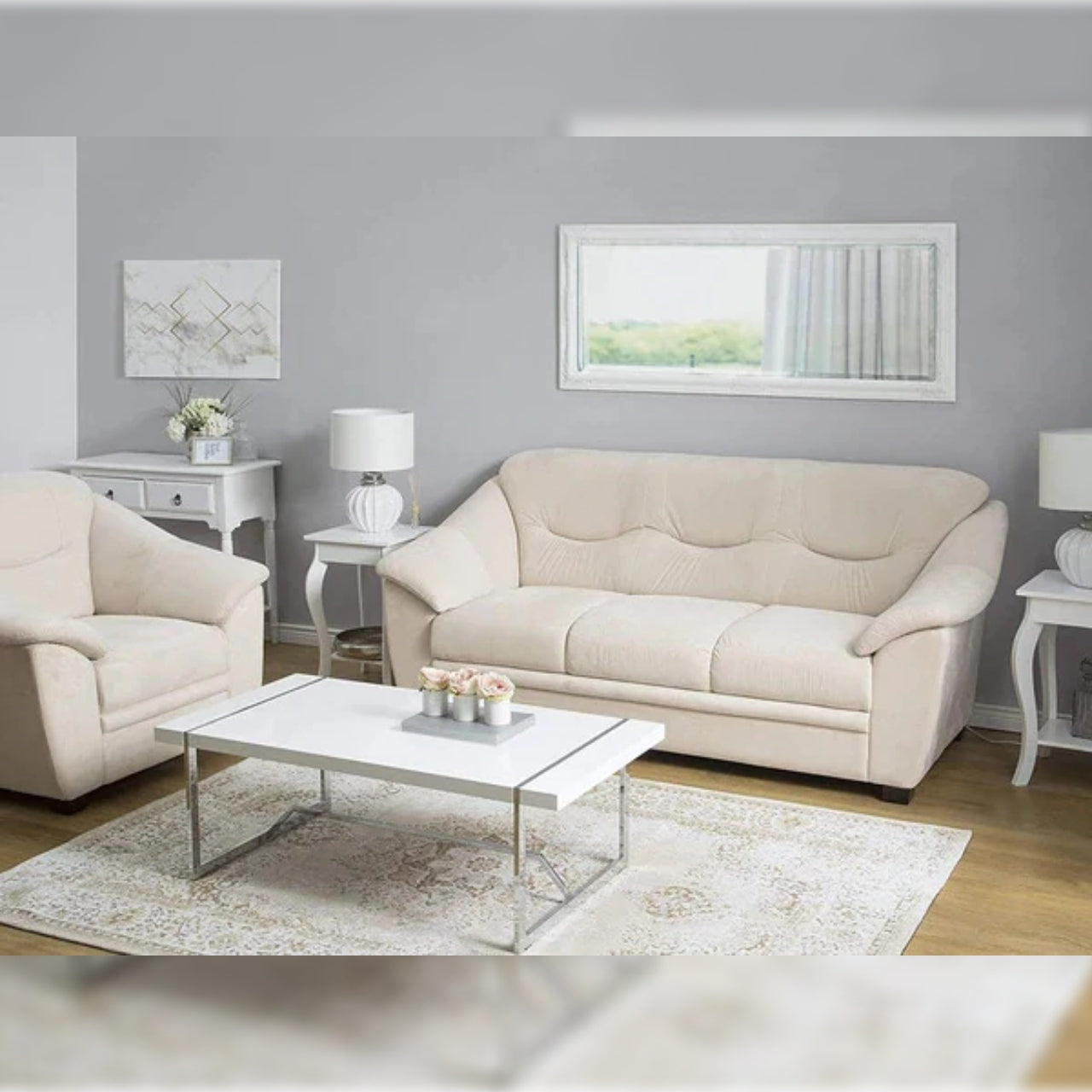 Beige deals fabric sofa