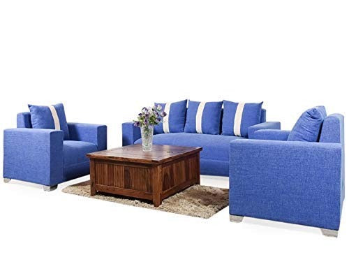 5 Seater Sofa Set (3+1+1) Fabric Sofa Set (ink Blue)