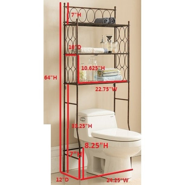 Bathroom Cabinets: Copper Iron 3 Tier Bathroom Rack