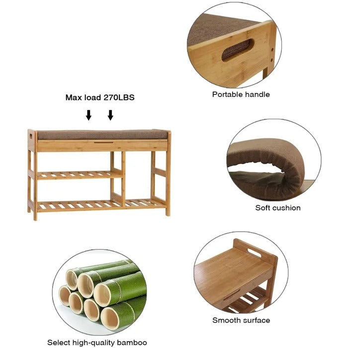 Benches: 5 Pair Shoe Rack With Seat