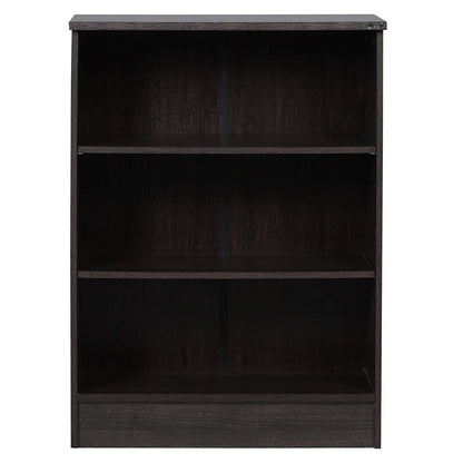 Bookshelf Black Wide 3-Shelf Bookcase
