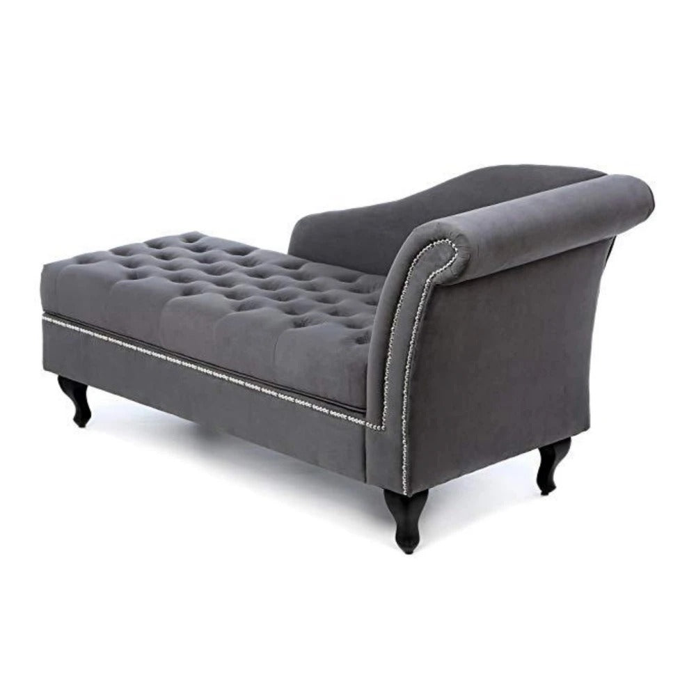 Suede chaise deals lounge chair