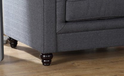 Chesterfield Sofa Set : Slate Grey Fabric 3+2 Seater