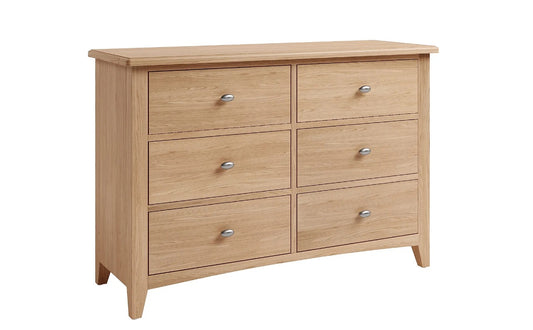 Chest of Drawers: Arden Light Oak 6 Drawer Chest of Drawers