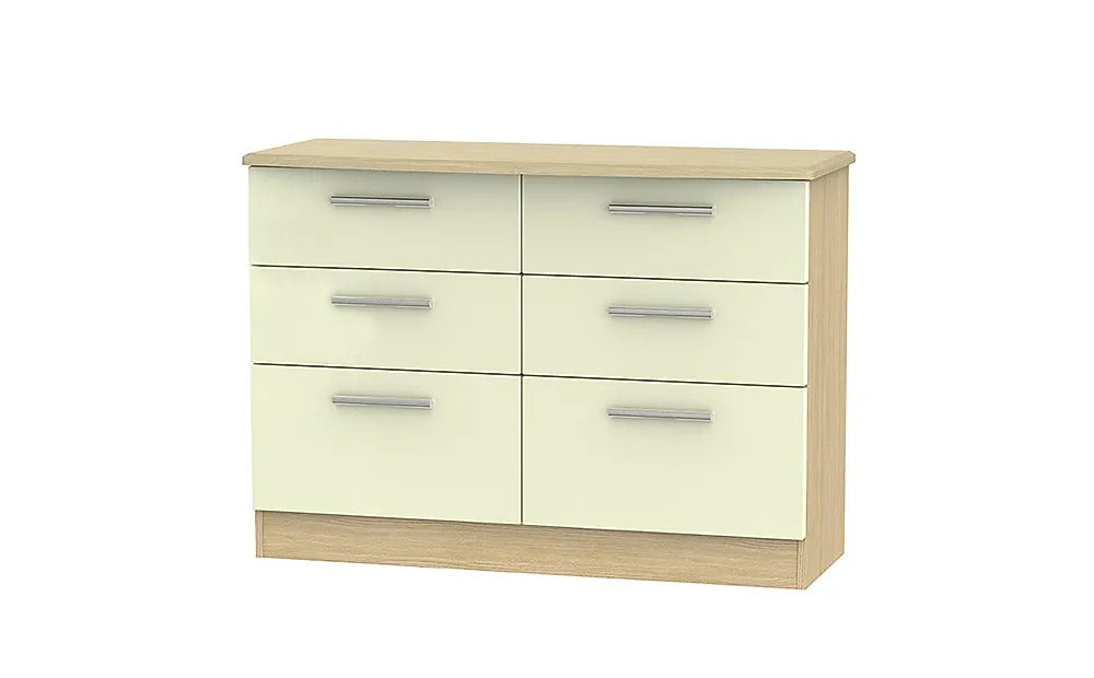 Chest of Drawers White 6 Drawer 