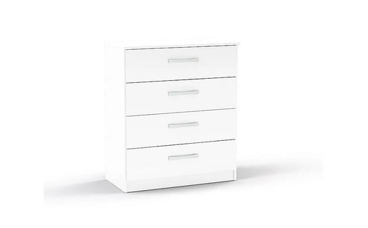 Chest of Drawers:  White High Gloss 4 Drawer
