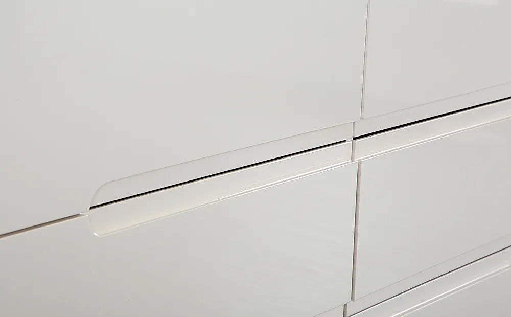Chest of Drawers: White High Gloss 6 Drawer Chest of Drawers