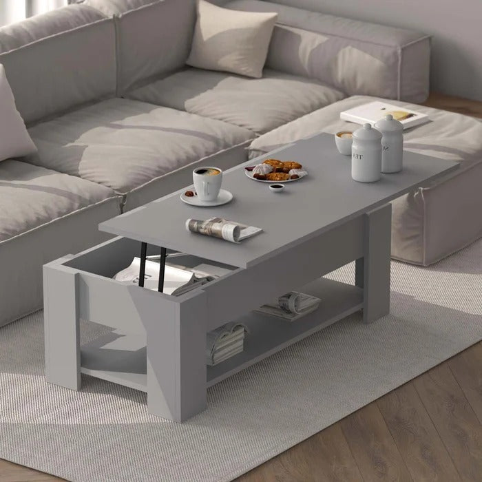 Coffee Table: Lift Top Frame Coffee Table with Storage