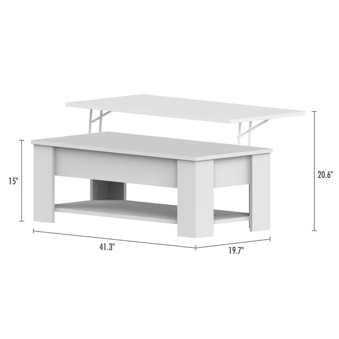 Coffee Table: Lift Top Frame Coffee Table with Storage