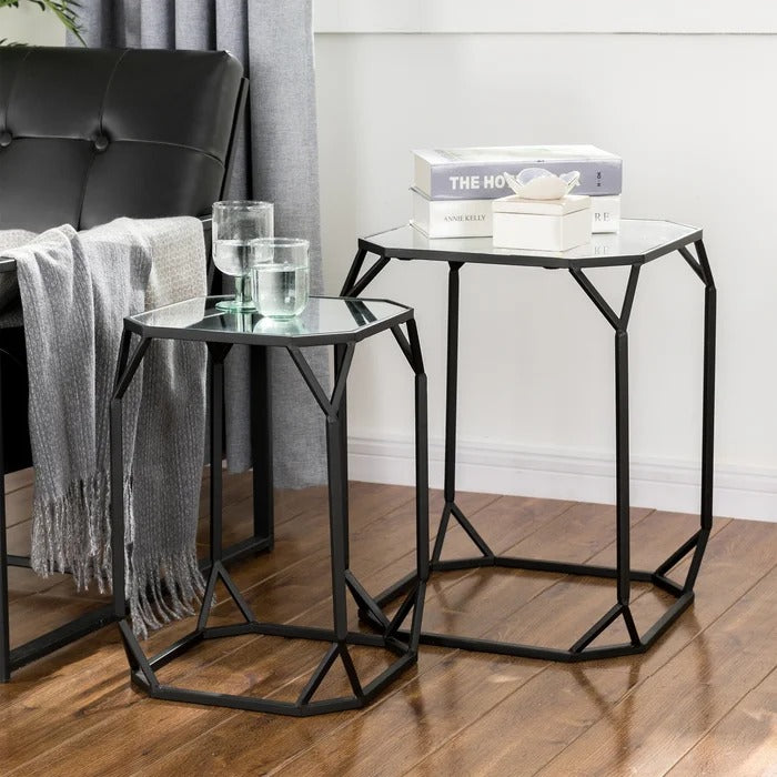 Coffee Table Set : Glass Frame Coffee Table