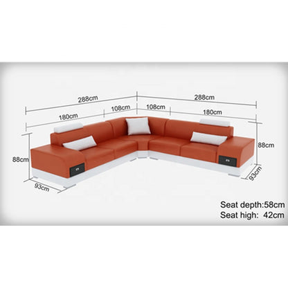 Designer Sofa Set:-American Style Leatherette Luxury Furniture Sofa Set (White and Black)