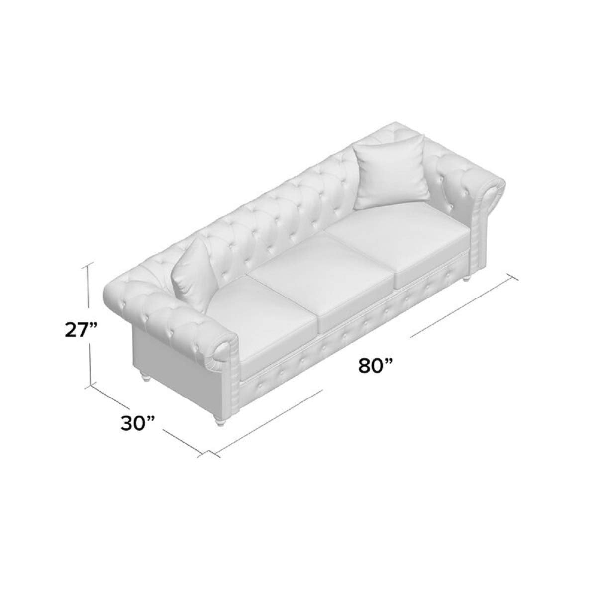 Designer Sofa Set:- Logue 3 Seater Velvet Fabric Sofa (Grey)