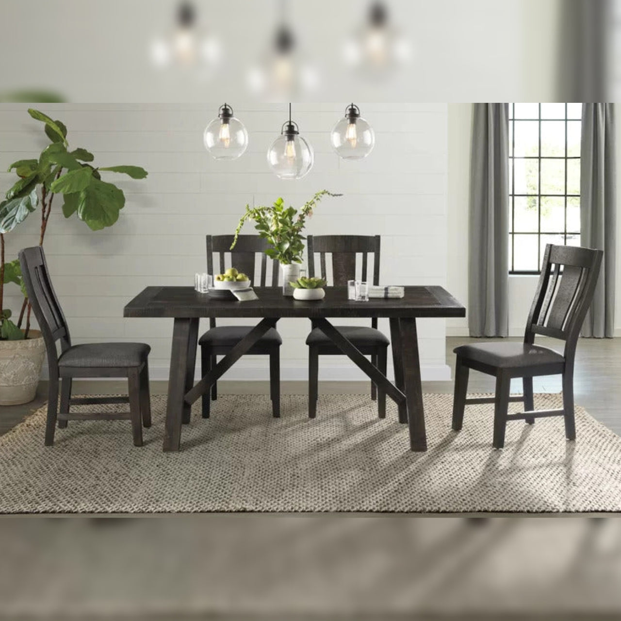 Dining Set: Dining Table with 4 Chairs Dining Set