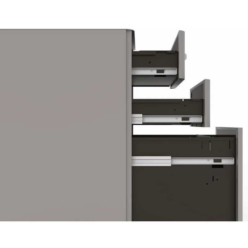Filing Cabinet : 11.84'' Wide 3 -Drawer Mobile Steel Vertical Filing Cabinet