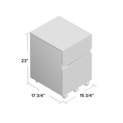 File Cabinets : 15.75'' Wide 2 -Drawer Mobile Vertical Filing Cabinet