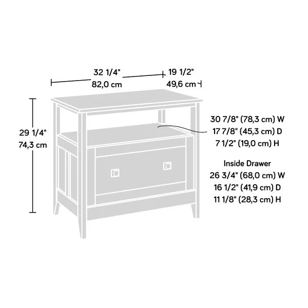 File Cabinets : 32.28'' Wide 1 -Drawer Lateral Filing Cabinet
