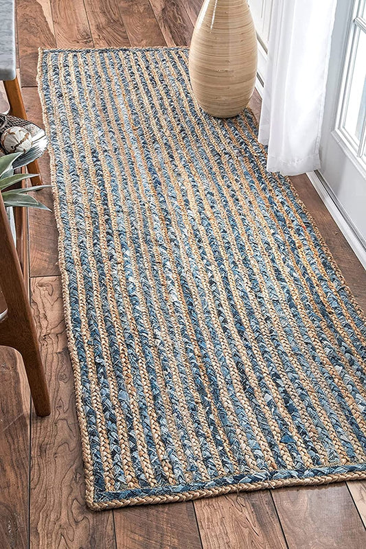 Floor Mats: Jute Braided Natural Carpets Hand Woven & Reversible for Living Room