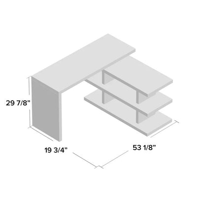 Folding Table: Reversible L-Shape Computer Desk Folding Study Table