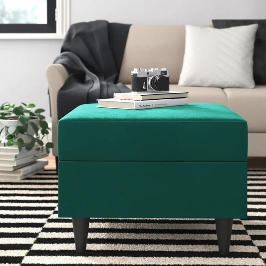Foot Stool:  24'' Wide Square Storage Ottoman with Storage