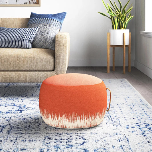 Foot Stool : Round Abstract Pouf Ottoman
