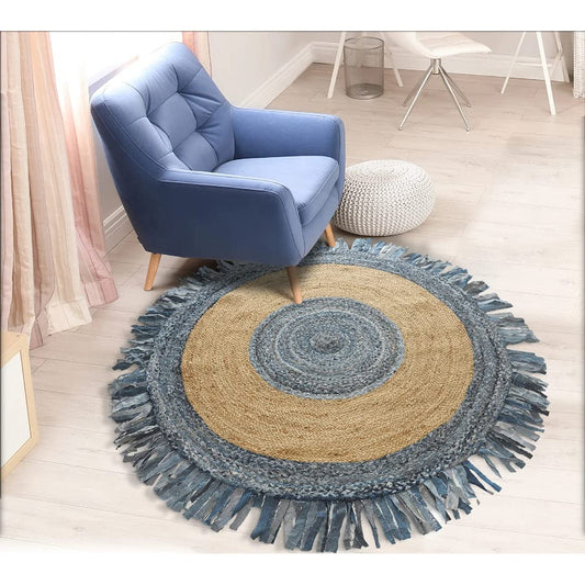 Carpets: Jute and Cotton Round Floor Mats & Carpet for Bedroom