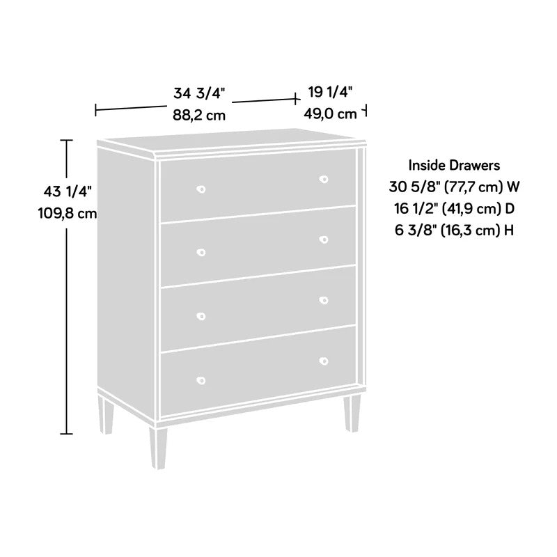 Kids Chest Of Drawers : 4 Drawer 34.724'' W Chest