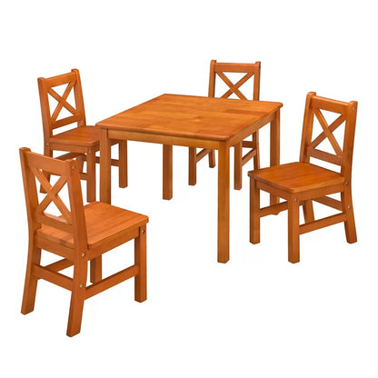 Kids Writing Table: Kids 3 Piece Solid Wood Square Play / Activity Table and Chair Set