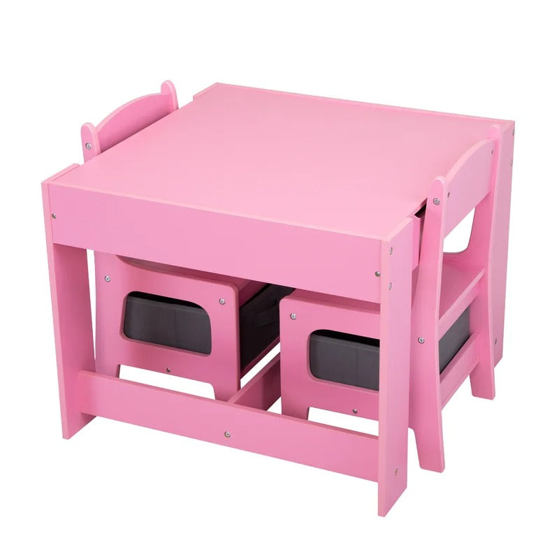 Kids Writing Table: Kids 3 Piece Square Play / Activity Table and Chair Set