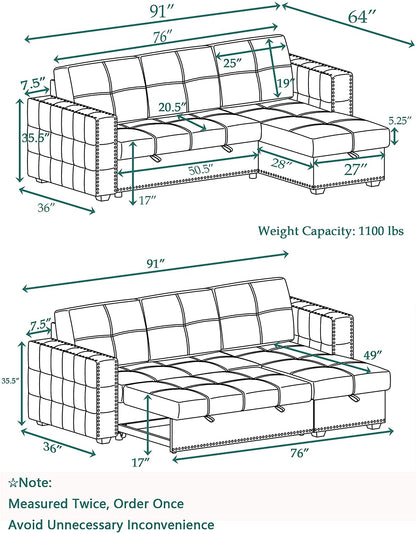 L Shape Sofa Set: Grey Velvet L- Shaped Sleeper Sofa