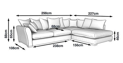 L Shape  Sofa Set:- Largein Fabric Sofa Set  (Cream)