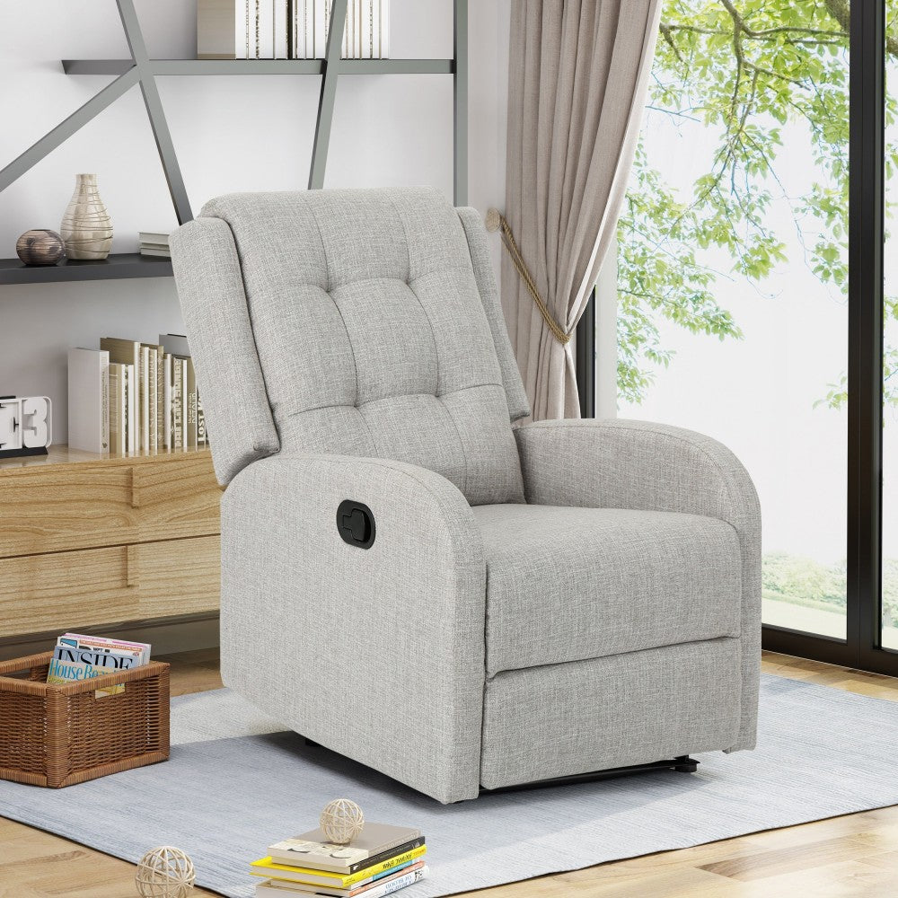 Adrano Light Grey Upholstered Fabric Recliner & Massage Chairs