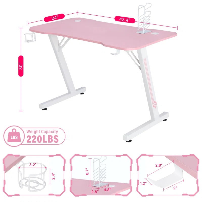 Computer Table: Pink Computer Desk