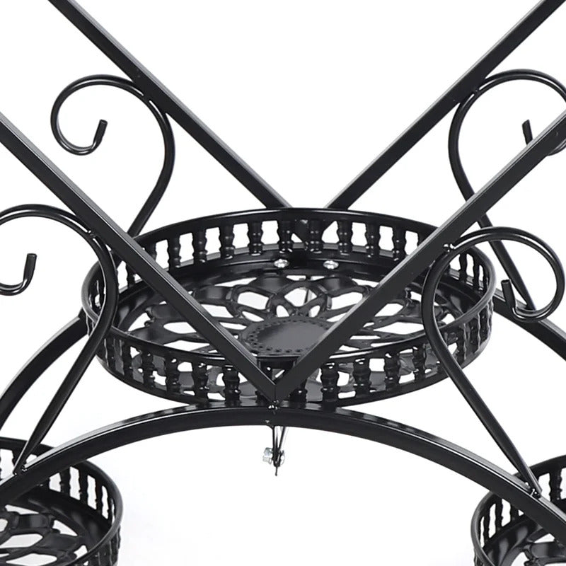 Plant Stand: Round Etagere Metal Plant Stand