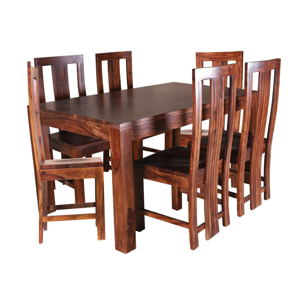 Sheesham Furniture:- Solid Wood Six Seater Dining Set 