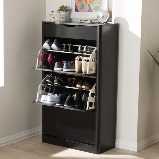 Shoe Rack: Modern and Contemporary 18 Pair Shoe Storage Cabinet