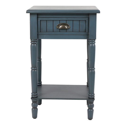 Side Tables Bailey Bead board 1-Drawer Accent Table, Antique Navy
