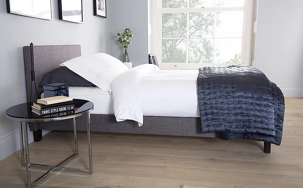 Single Bed: Berlin Style Grey Fabric Single Bed